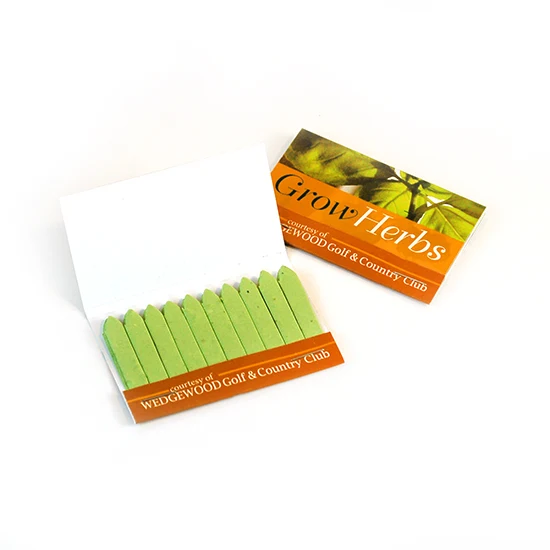 Large Herb Seed Paper Matchbook, Single-Sided 1