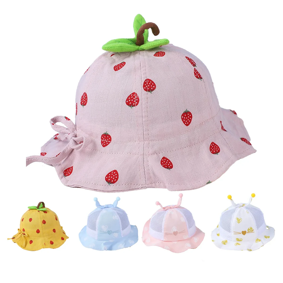 Terylene Cotton Thin Baby Sun Shade Bucket Hat 1