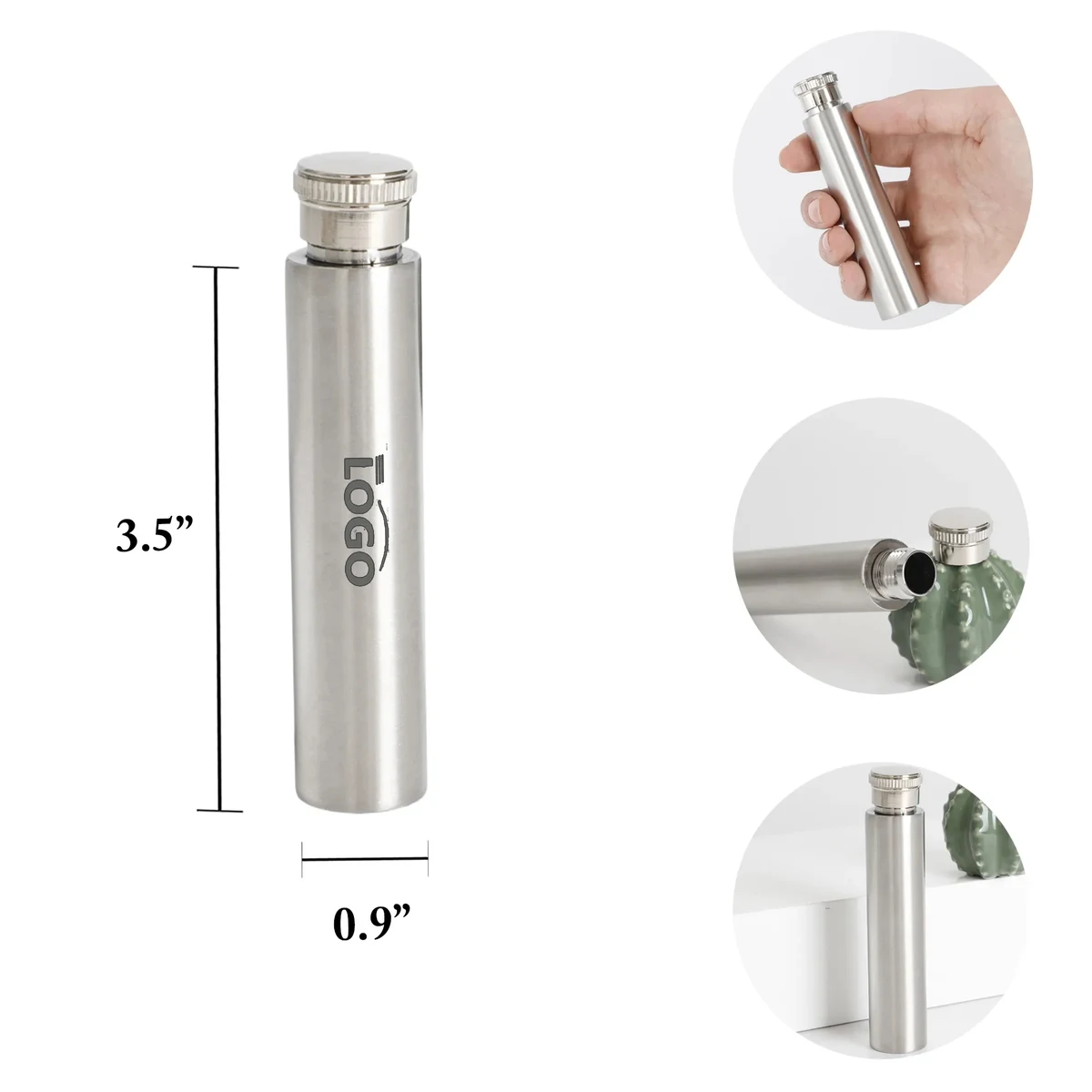 MOQ50 1oz Stainless Steel Cigar Flask 1