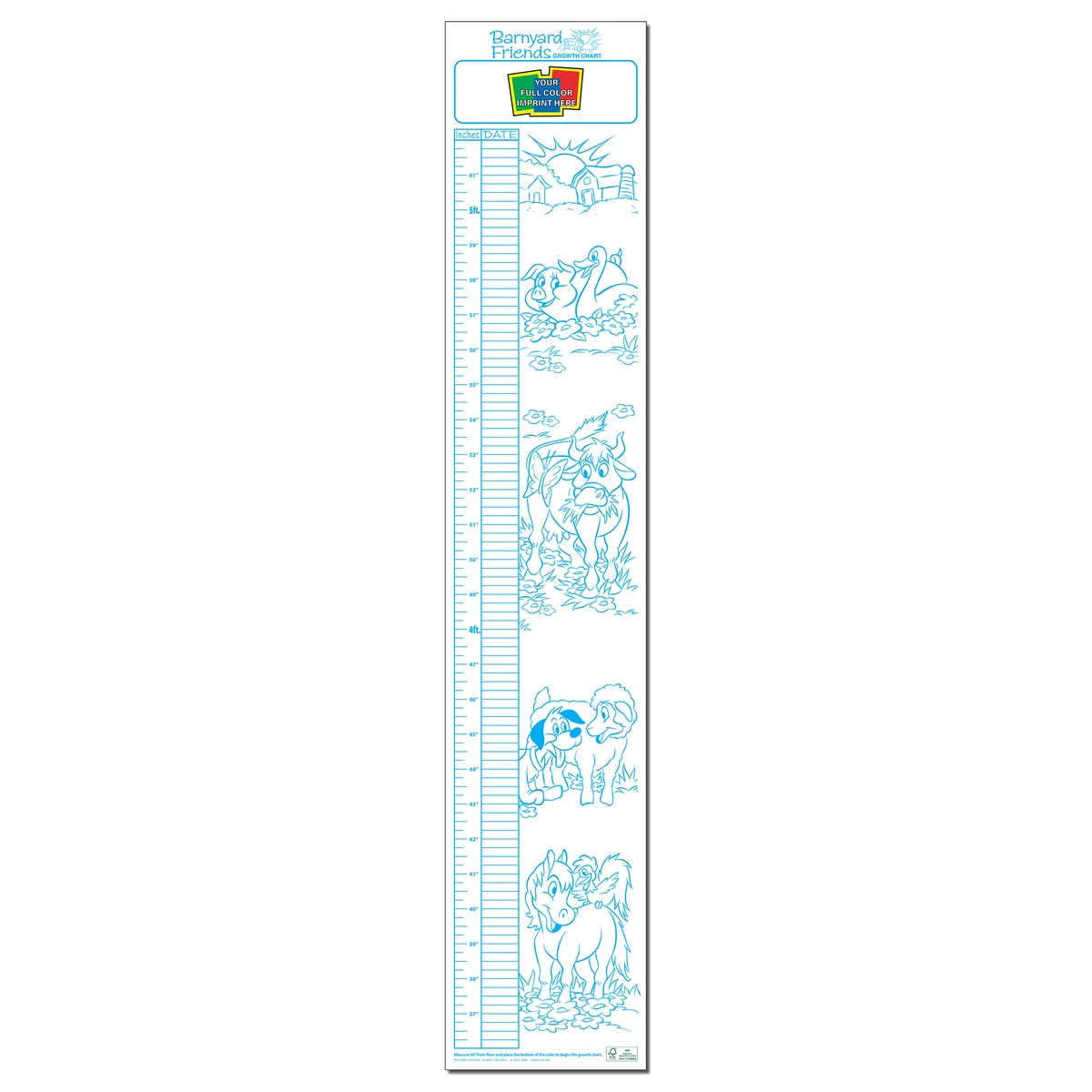 GROWTH CHART - Barnyard Friends Children's Growth Chart 1