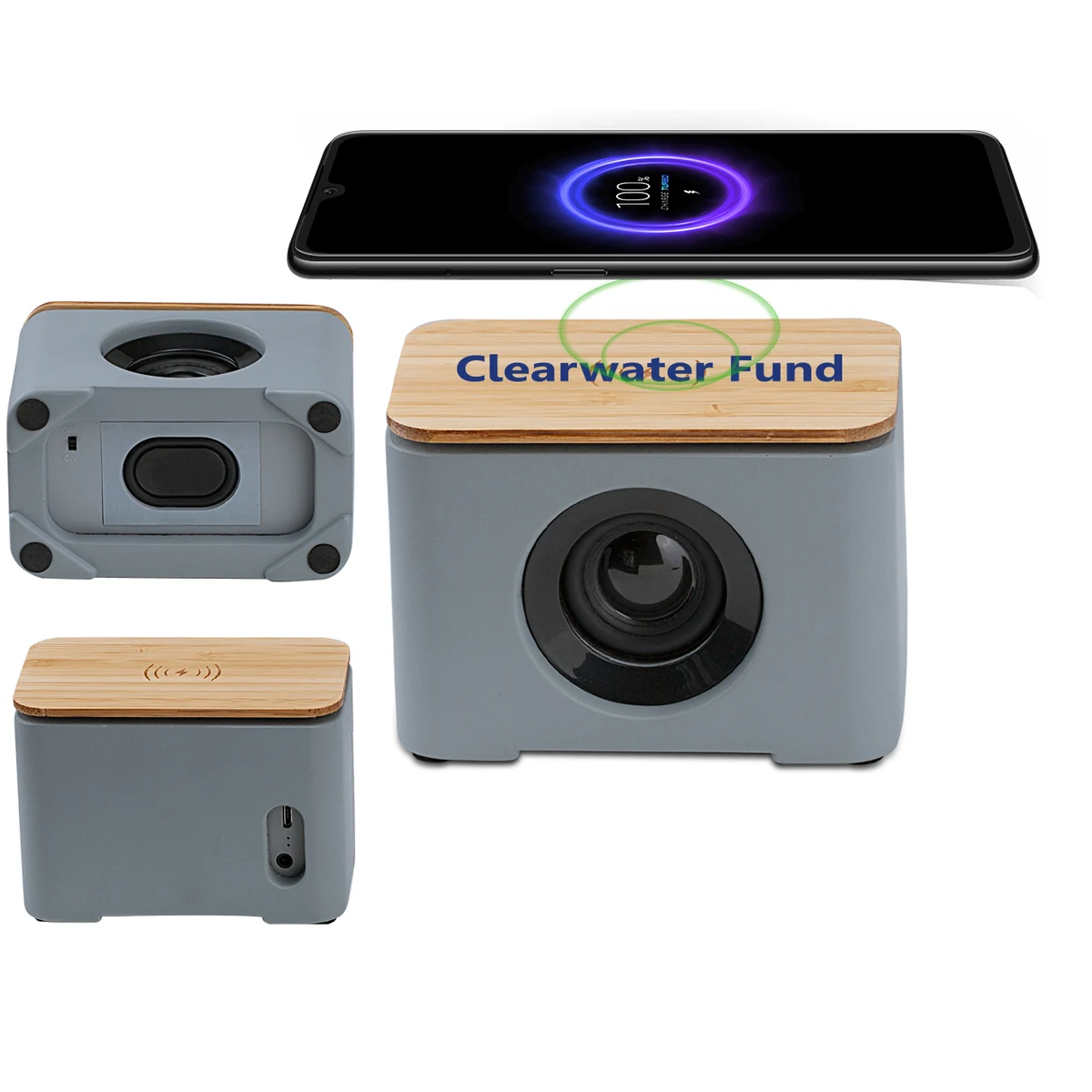 2 in 1 Bluetooth Wireless Speaker with Wireless Charger 1