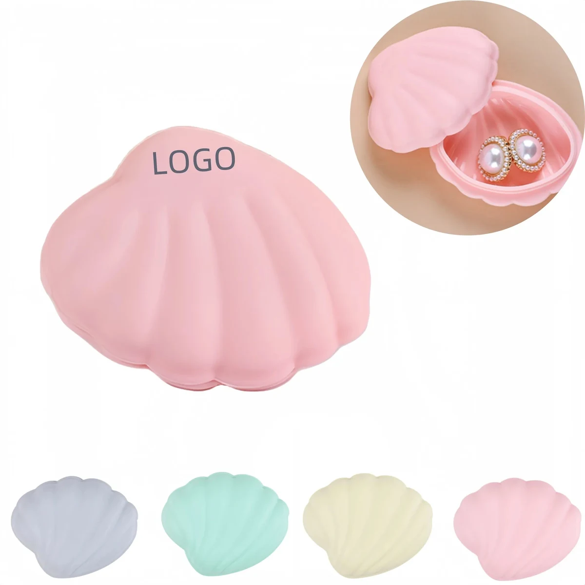 Shell Shaped Silicone Jewelry Box Earring Storage Case 1