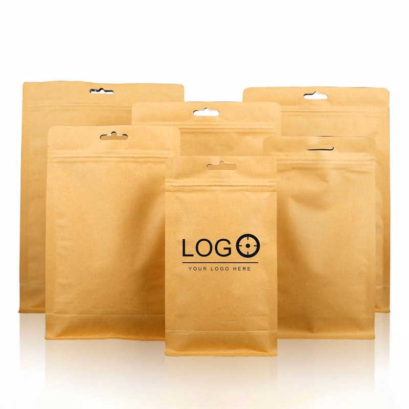 Resealable Zip Lock Kraft Paper Food Packaging Bag