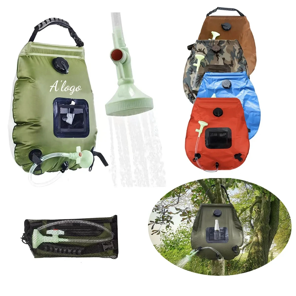 5 gallons/20L Solar Heating Camping Shower Bag 1