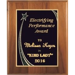 8" x 10" Cherry Finish Plaque with a Black Rising Star Plate