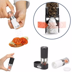 Mini Sized Manual Pepper And Salt Grinder Set Stainless Steel