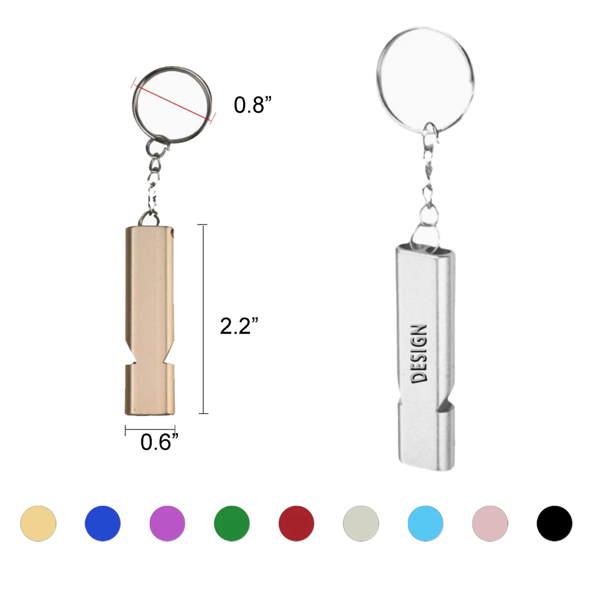 Compact Metal Signal Whistle with Key Ring 1