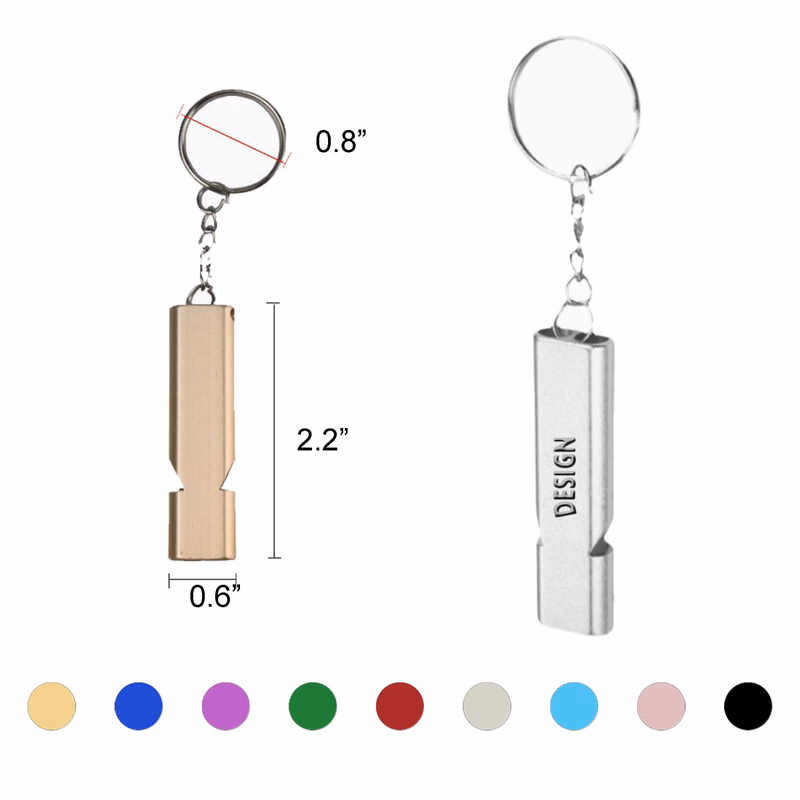Compact Metal Signal Whistle with Key Ring