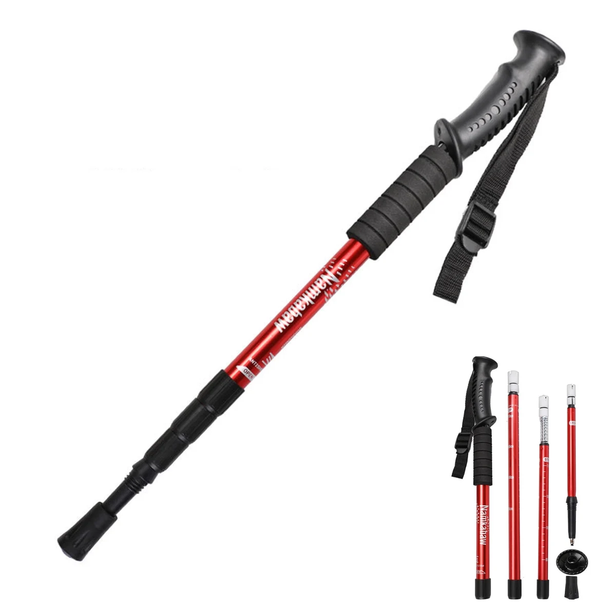 Collapsible Aluminum Hiking Walking Pole Sticks 1