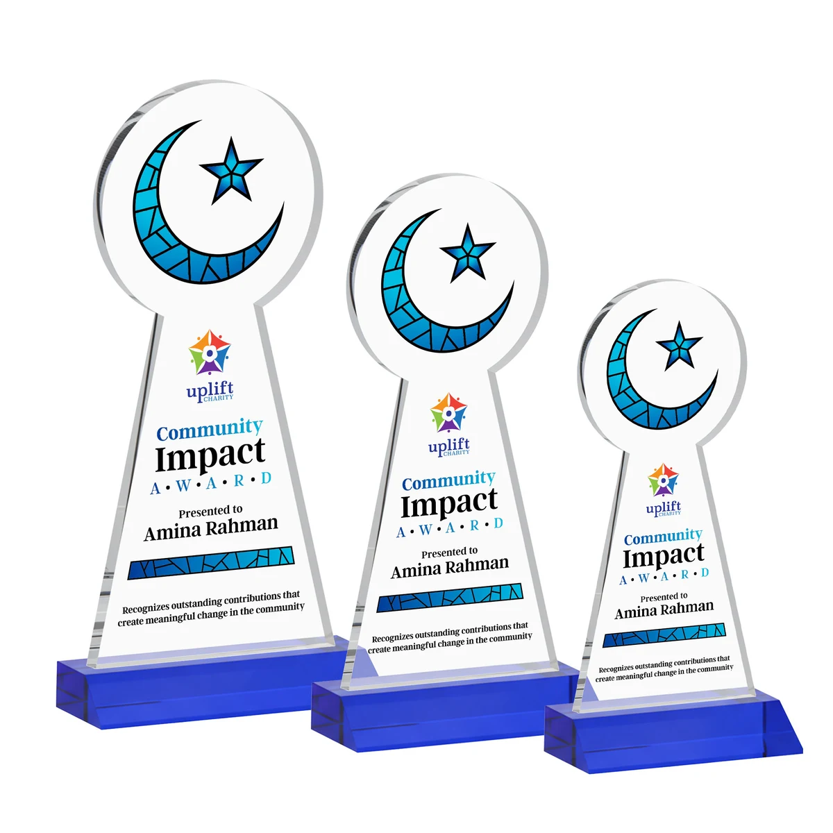 Crescent & Star VividPrint™ Award - Blue 1