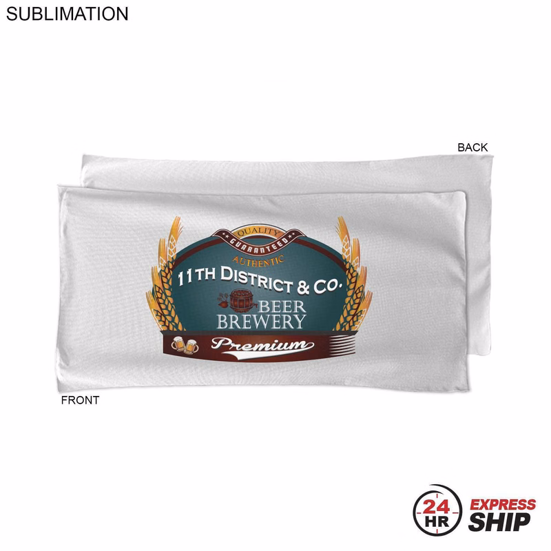 24 Hr Express Ship - Absorbent Microfiber Dri-Lite Terry White Pool, Travel Towel, 22x44, Sublimated