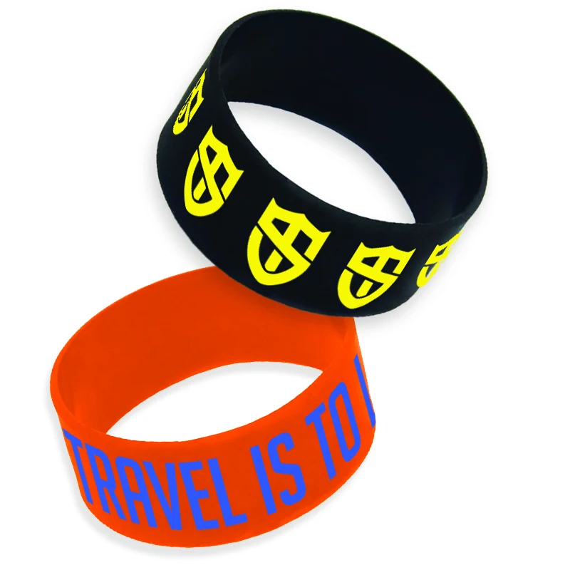 1" Embossed Printed Silicone Wristband 1