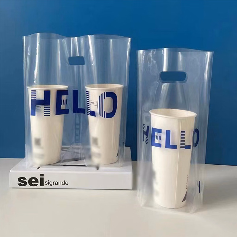 Thickened transparent disposable beverage packaging bag