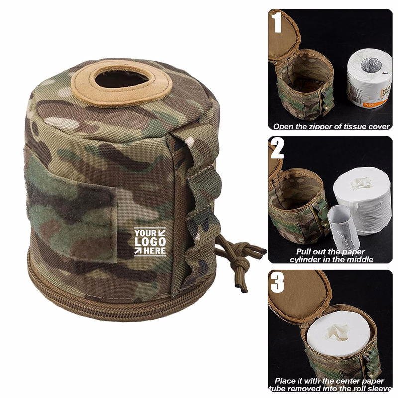 Foldable Tactical Toilet Paper Holder Waterproof Portable Mount Webbing Cat Proof Roll Storage Bag