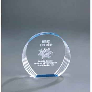 5 3/8" x 5" Blue Round Acrylic Award 1