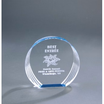 5 3/8" x 5" Blue Round Acrylic Award