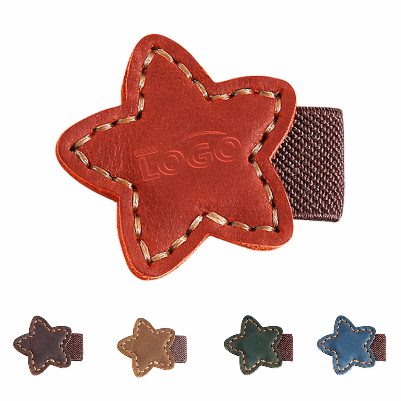 Star-Shaped Magnetic Bookmark in Leather