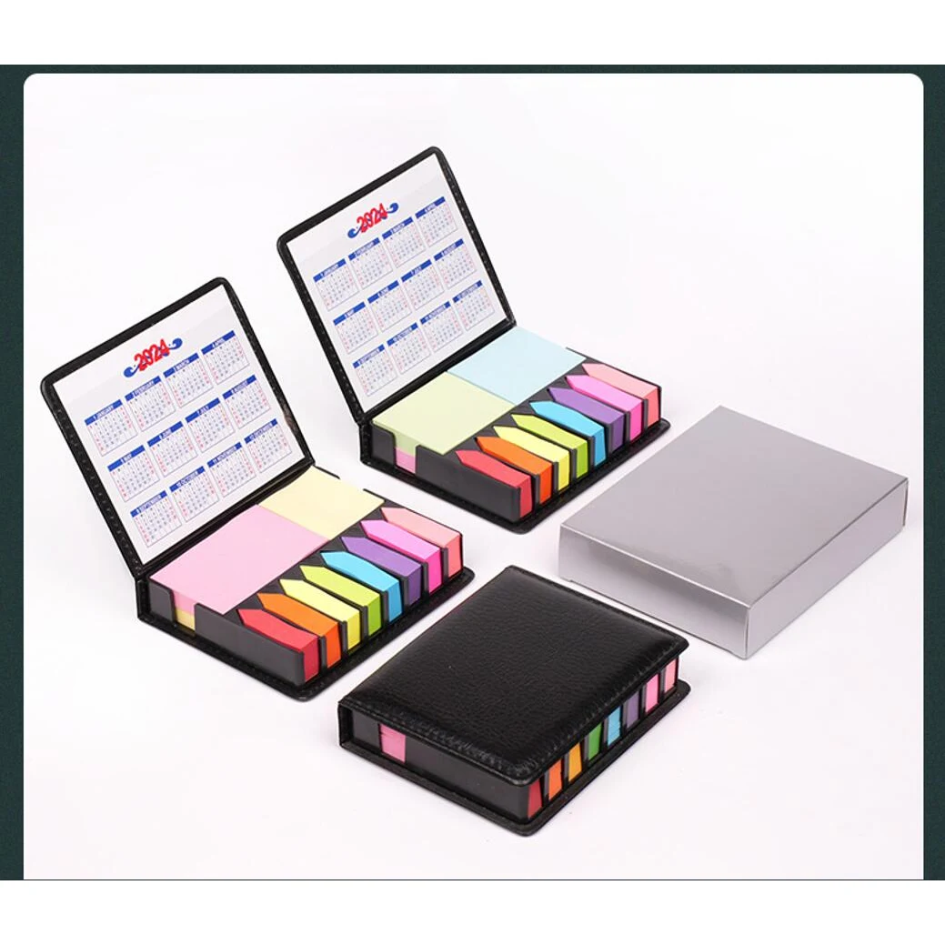 Leather Cover Multi-Color Assortment Sticky Note W/ Calendar 1