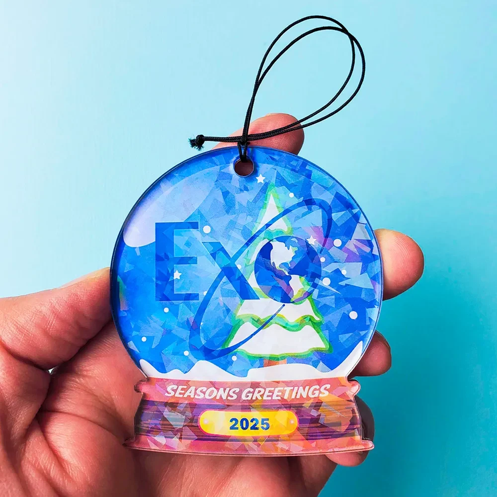Acrylic Cracked Ice Holographic Ornament 1