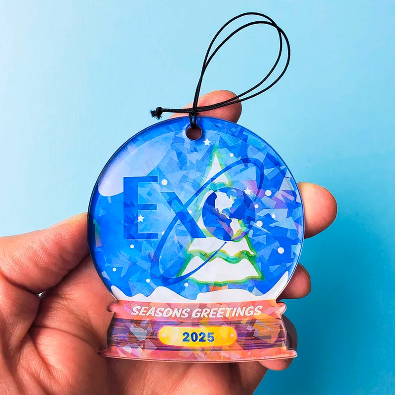 Acrylic Cracked Ice Holographic Ornament