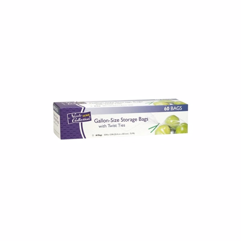 Gallon Storage Bags with Twist Ties - 60 Count Kosher Certified