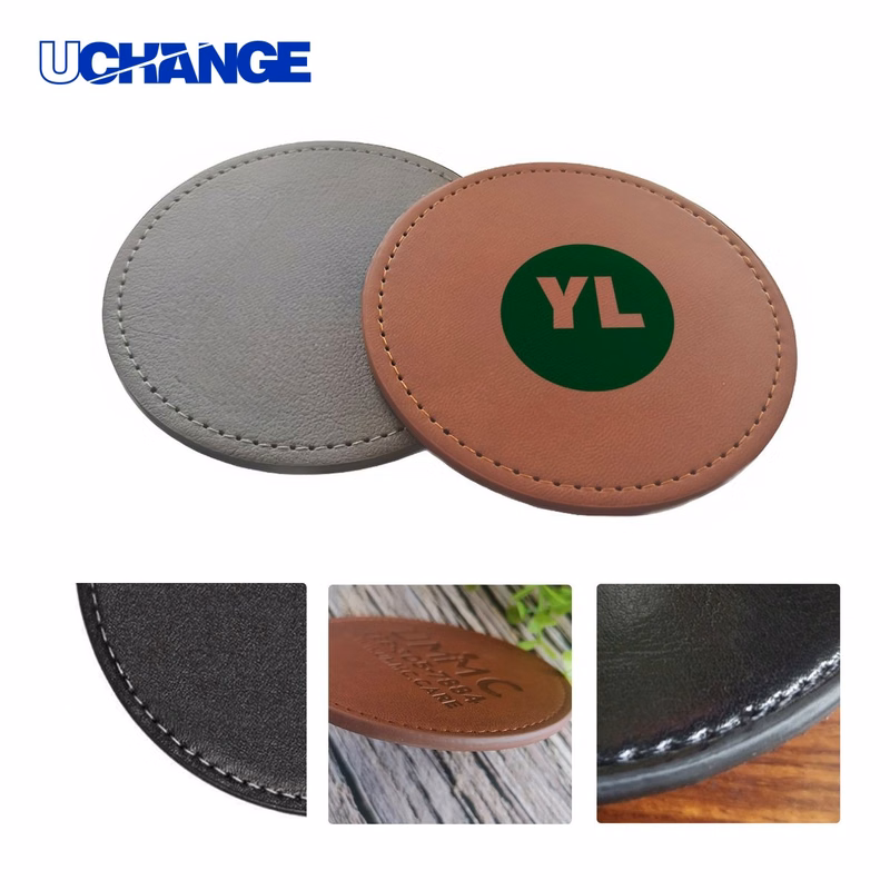 Personalized PU Leather Embossed Coaster Mat