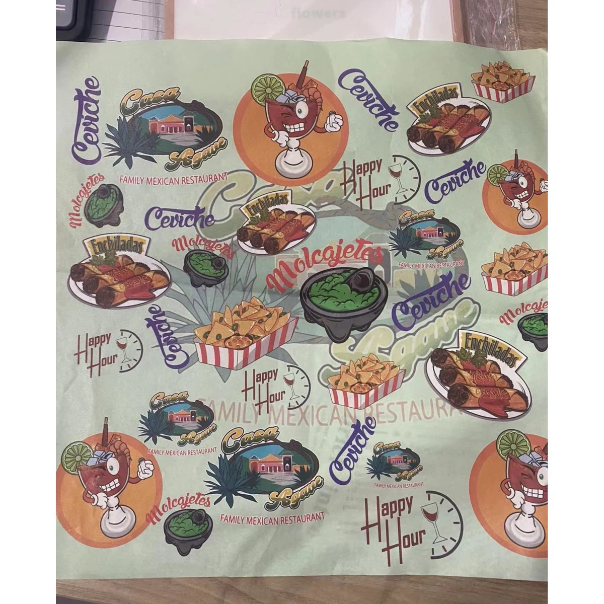12" Custom Greaseproof Food Wrapping Paper 1