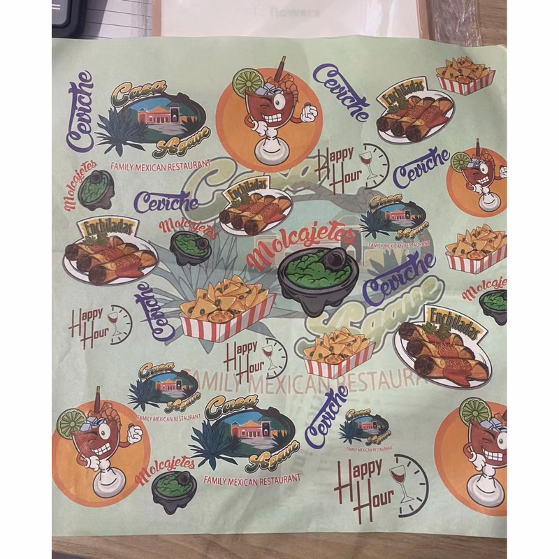 12" Custom Greaseproof Food Wrapping Paper