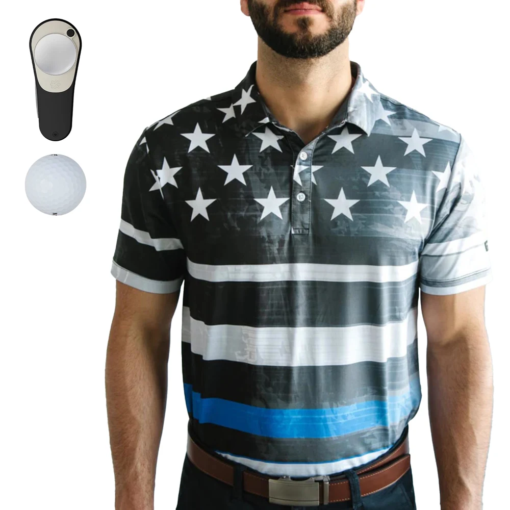 YATTA Golf® Patriot Men's Polo Shirt, Srixon® Golf Balls & Pitchfix® Icon Divot Tool Gift Set 1