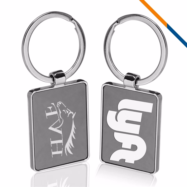 Custom Two-Toned Rust-Resistant Metal Keychain 3x1.25 — Personalized Corporate Item