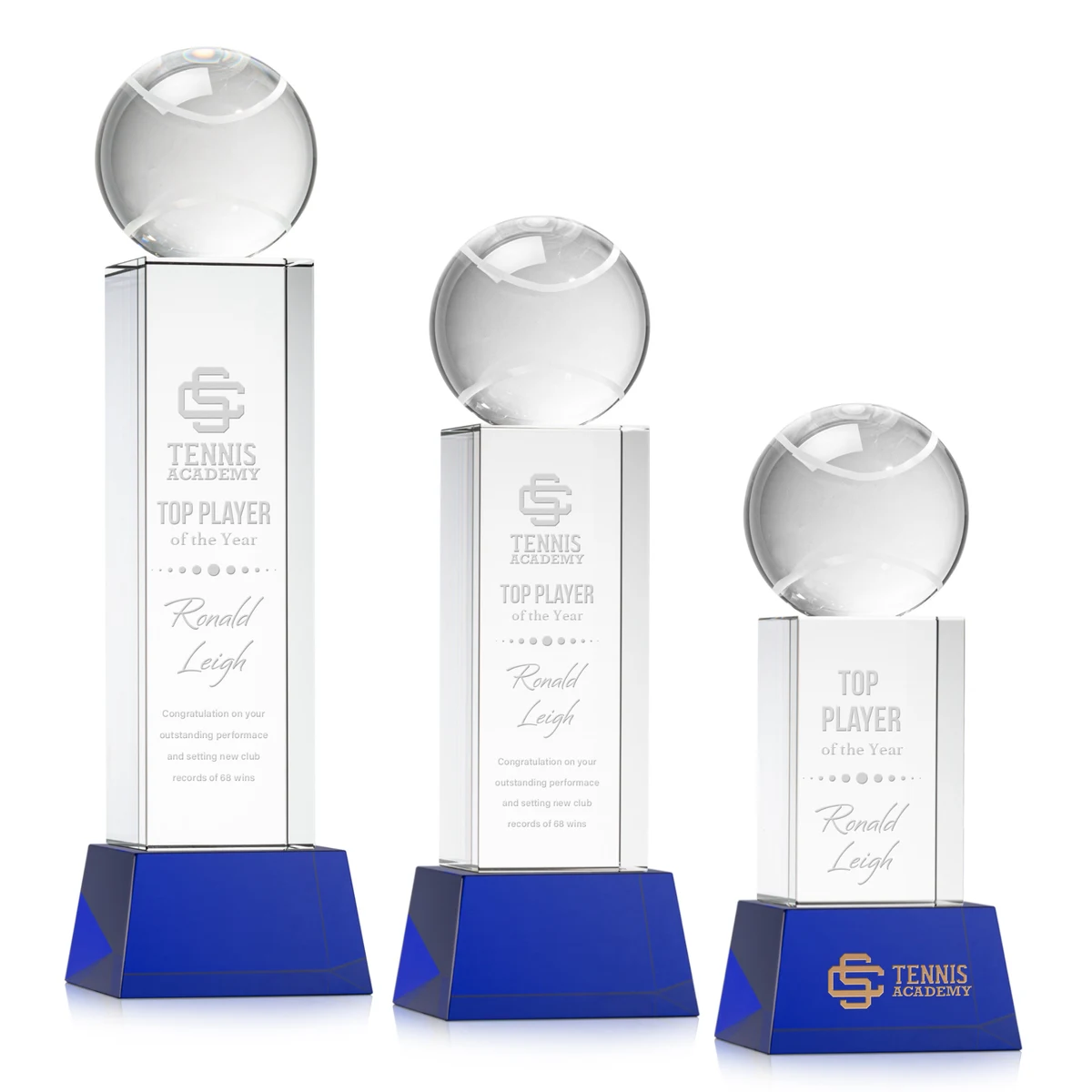 Tennis Ball Award on Belcroft Base - Blue 1