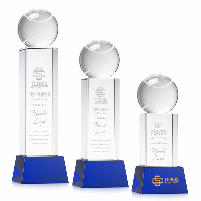 Tennis Ball Award on Belcroft Base - Blue
