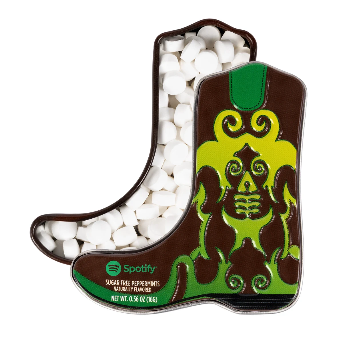 Green Cowboy Boot-Shaped Mint Tin 1