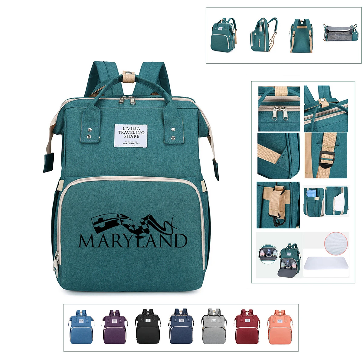 Multifunctional Diaper Bag Mummy Bag with Folding Bed 1