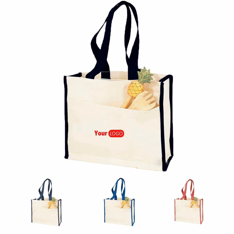 CanvasTote Bag With Color Handles