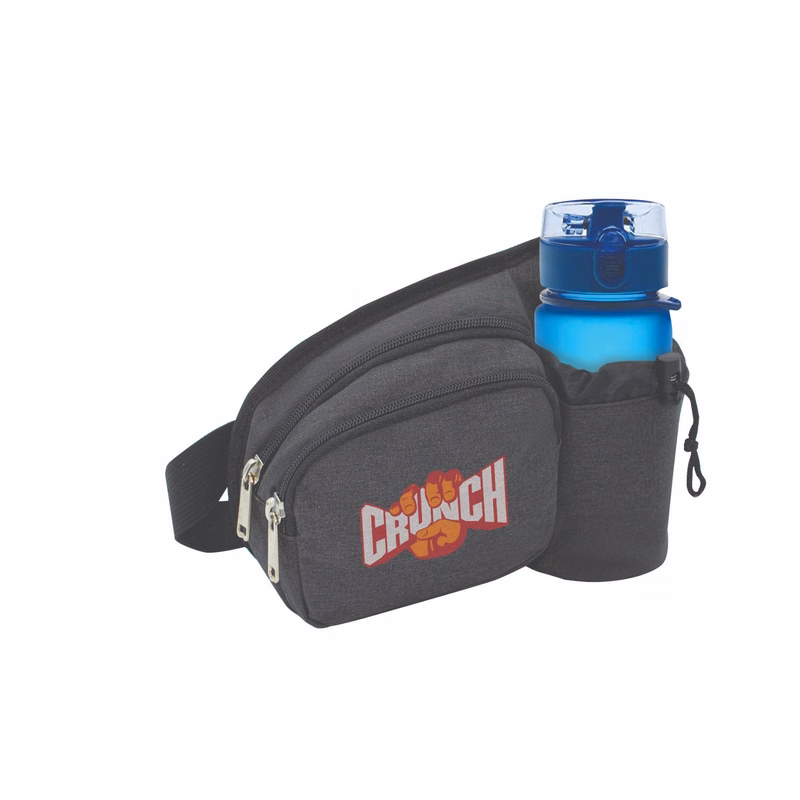 Heather Multi Pocket Fanny Pack with Bottle Holder