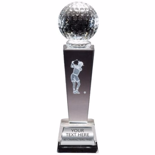 Crystal Tower Golf Female Award 9x2.5"