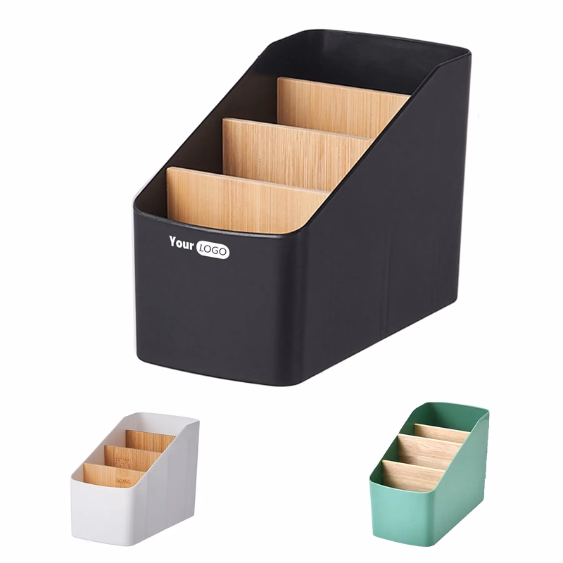Plastic Trapezoidal 4-Compartment Tabletop Storage Box