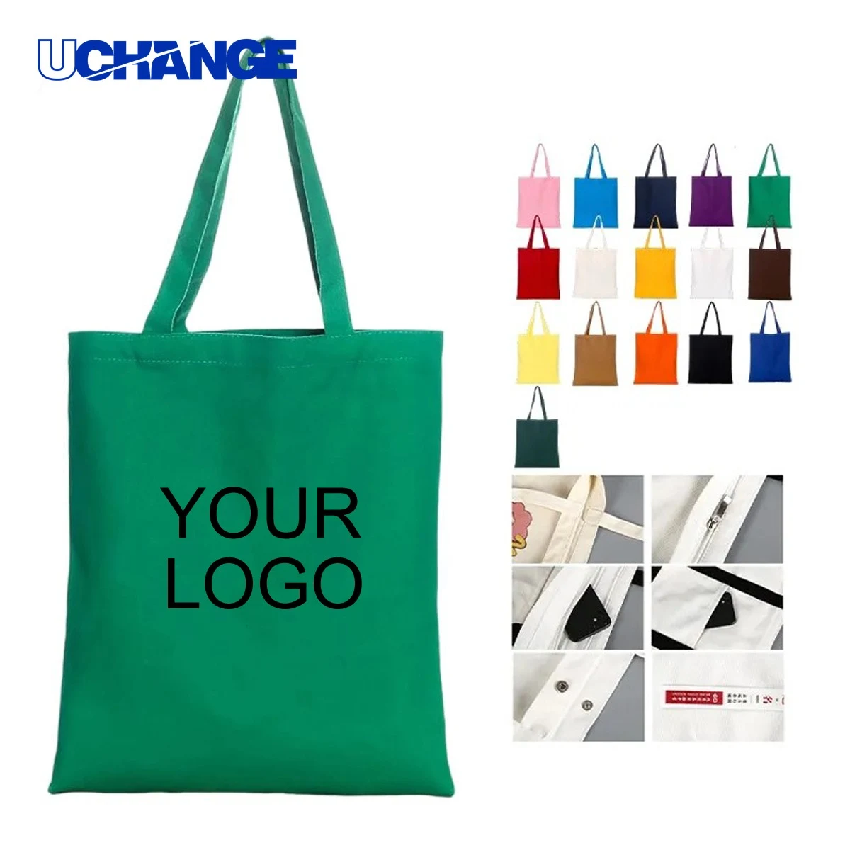 Durable Polyester Cotton Tote Bag, custom tote bag with logo imprint 1