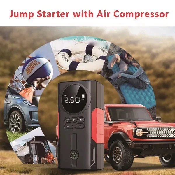 High Power Jump Starter with Air Compressor & Compass 1