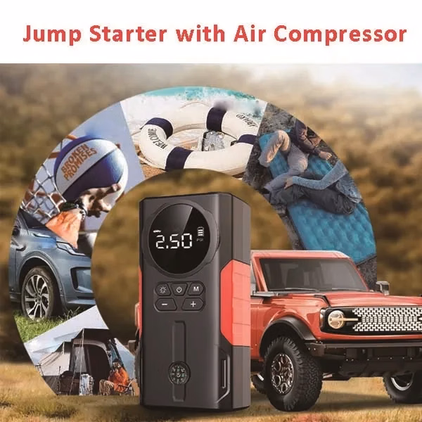 High Power Jump Starter with Air Compressor & Compass