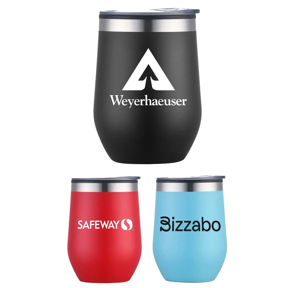 12oz. Double Wall SS / PP Wine Mug with Clear Lid 1