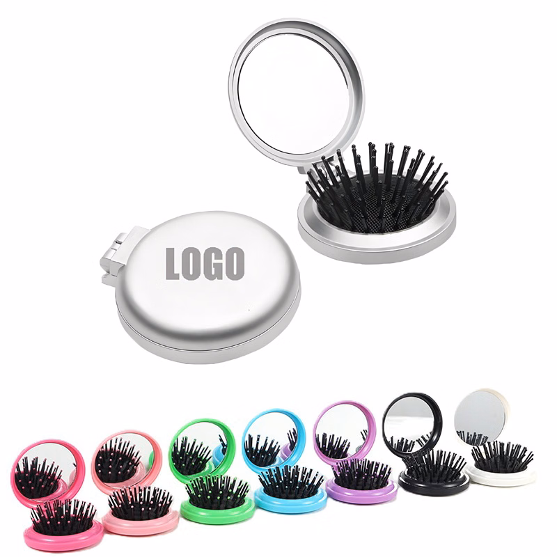 Travel Disk Brush & Mirror