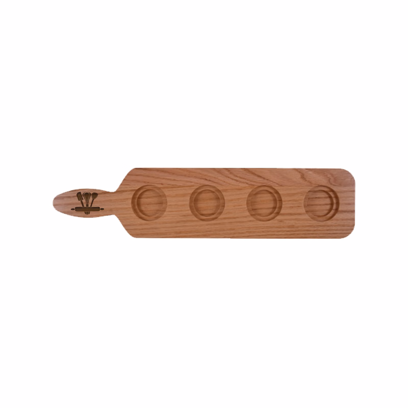 Oak Paddle 4-Slot Sampler Board