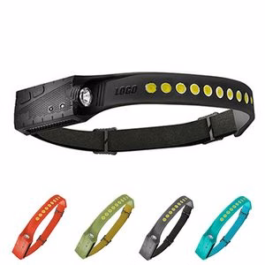Portable LED Headlamp With Side Flashlight And Silicone Band