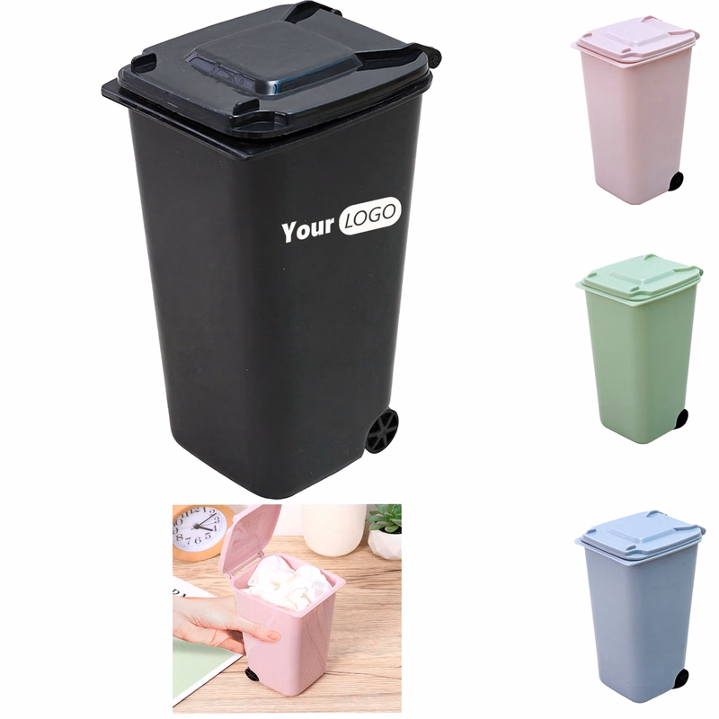 Mini Desk Pen Holder Trash Can