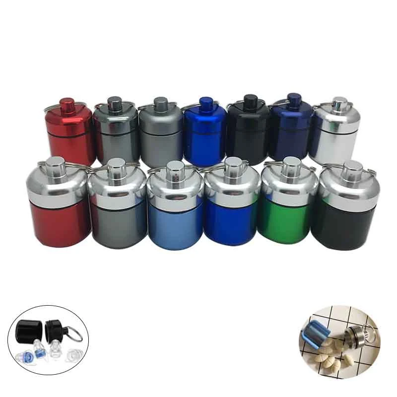 Aluminum Alloy Medicine Pill Box Case Container Keychain 1