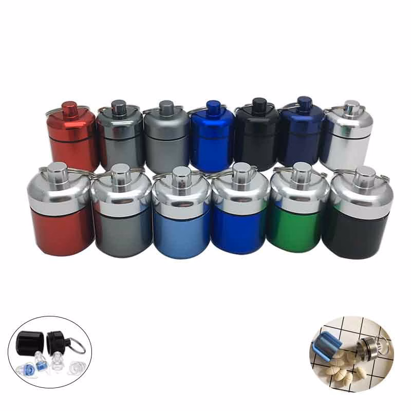 Aluminum Alloy Medicine Pill Box Case Container Keychain