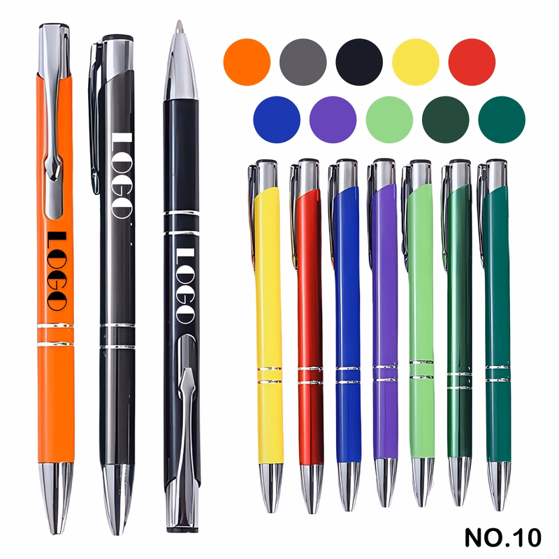 Colorful style push-type metal lacquered ballpoint pen