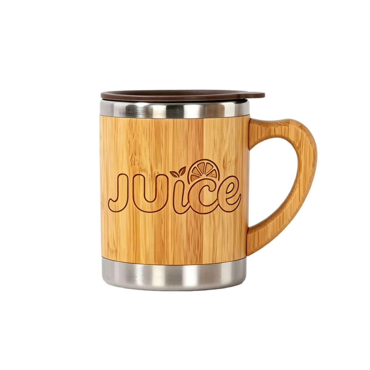 14 Oz Bamboo Insulated Travel Mug with Handle 1